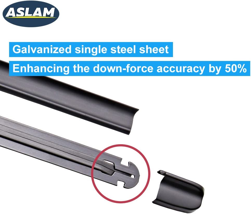 ASLAM Windshield Wipers for Audi A6/RS6/S6/Lexus RX/Enclave All-Season Blade Type-M 26"+21",Multifunctional Adapters and Refills Replaceable,Double Service Life(set of 2)