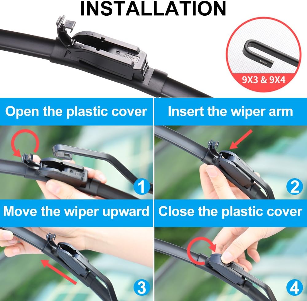 Windshield Wipers,ASLAM Type-G 15"+15" Wiper Blades:All-Season Blade for Original Equipment Replacement and Refills Replaceable,Double Service Life(set of 2)