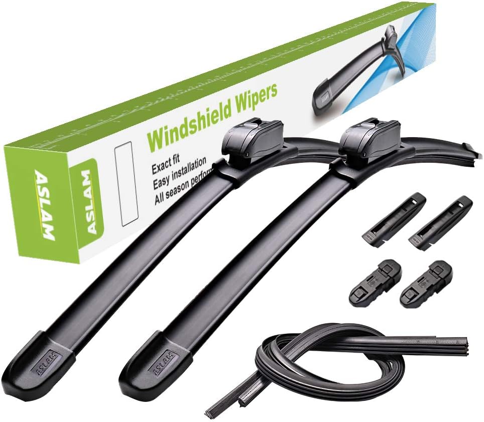 ASLAM Windshield Wipers All-Season Blade Type-M 26"+14",Multifunctional Adapters and Refills Replaceable,Double Service Life(set of 2)