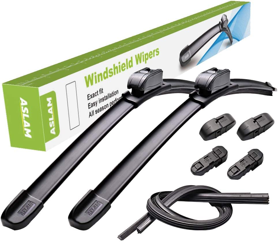 ASLAM Windshield Wipers All-Season Blade Type-M 26"+17",Multifunctional Adapters and Refills Replaceable,Double Service Life(set of 2)