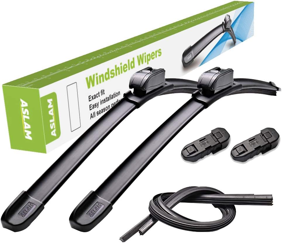 ASLAM Windshield Wipers All-Season Blade Type-M 28"+16",Multifunctional Adapters and Refills Replaceable,Double Service Life(set of 2)
