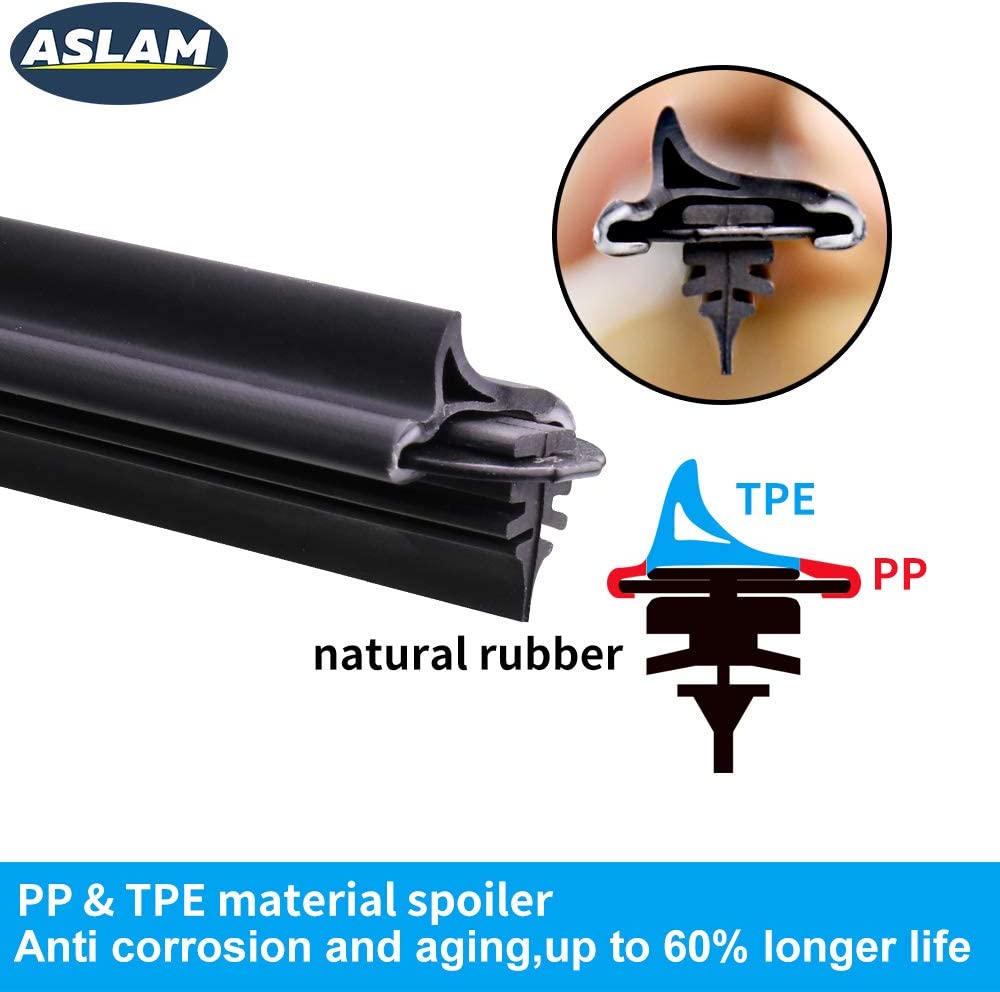 ASLAM Windshield Wipers All-Season Blade Type-M 24"+16",Multifunctional Adapters and Refills Replaceable,Double Service Life(set of 2)